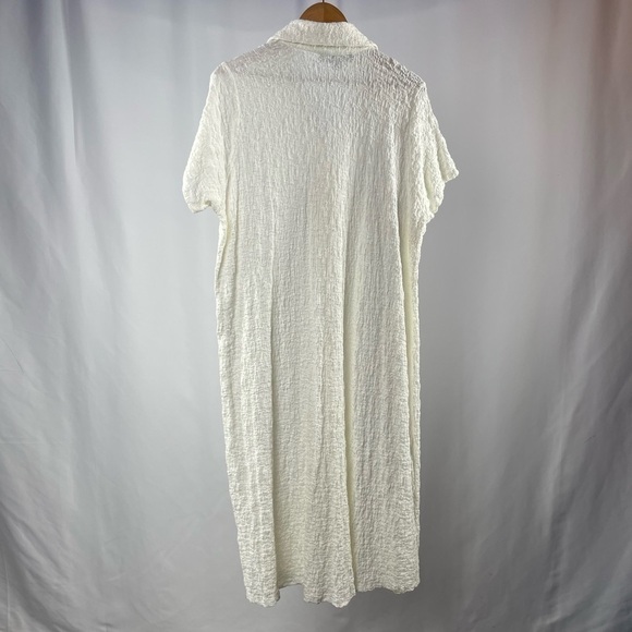 Eloquii Short Sleeve Button Front Dress in White Size 24 - Picture 4 of 7